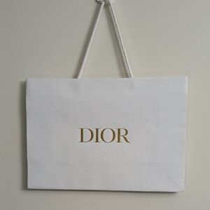 Dior White and Gold Shopping Bag